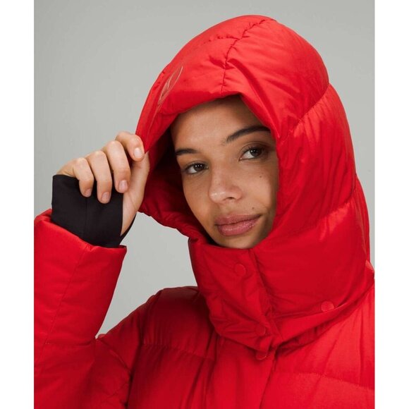 NEW no tag Lululemon Wunder Puff Long Size 14 Down Coat Grenadine Red GRRD - Picture 3 of 10